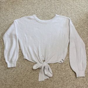 Hollister white sweater with bow size x-small